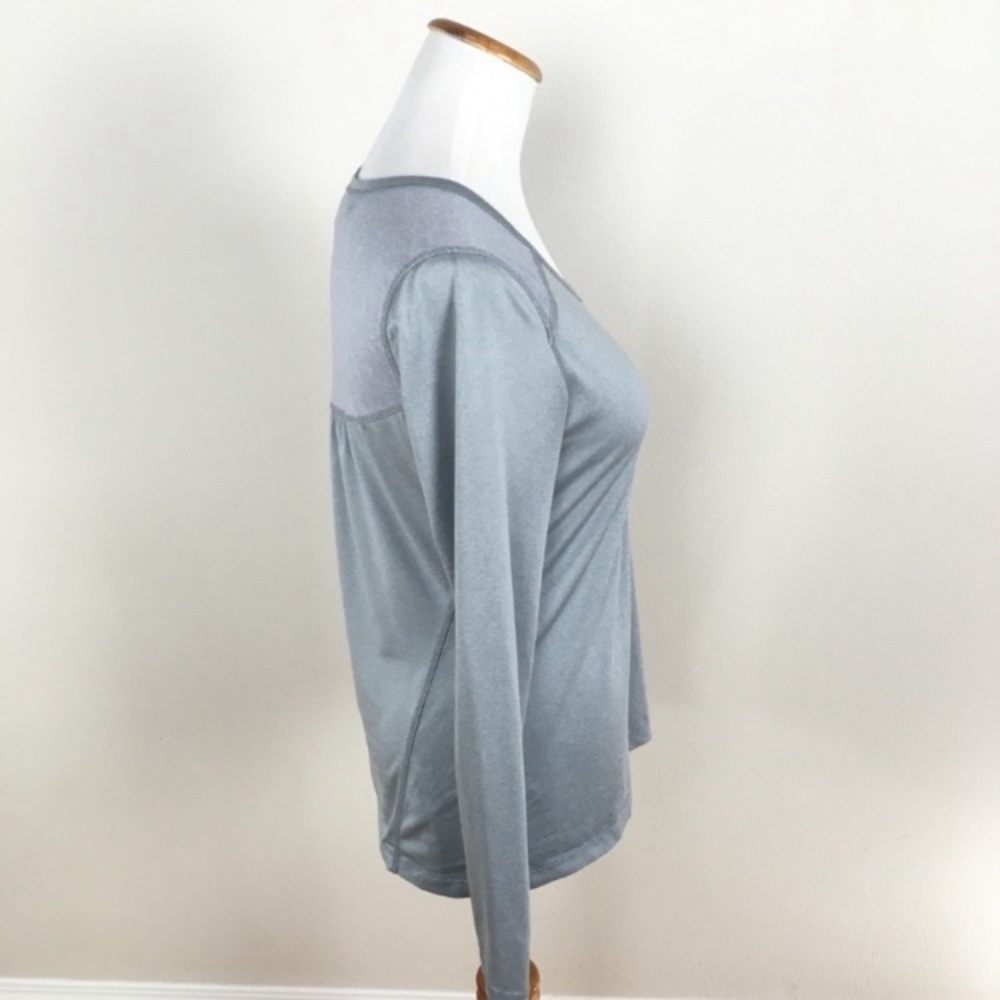 Athleta Silver Lace Back Long Sleeve Top Yoga Run Fitness Women’s Sz Small‎ - Picture 3 of 6